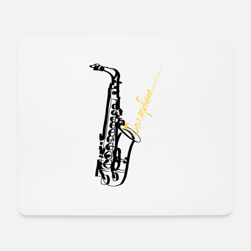 Saxophon Spieler Handwriting Geschenk Shirt - Mousepad (Querformat) - Weiß