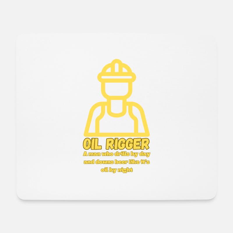 Öl-Rigger Bohrer - Mousepad (Querformat) - Weiß