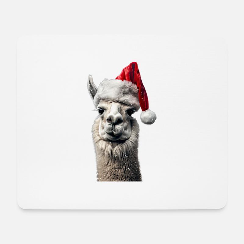Lama - Tapis de souris (format paysage) - blanc
