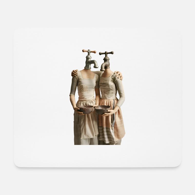 Surreale Wasserhahn Figuren - Mousepad (Querformat) - Weiß