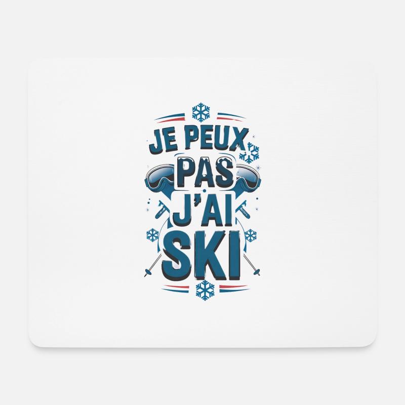 Ich kann nicht Ski fahren - Mousepad (Querformat) - Weiß
