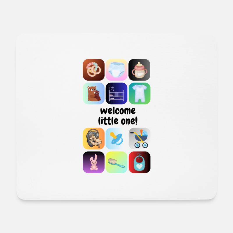 welcome little one - Baby Symbole - Mousepad (Querformat) - Weiß