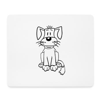 chien assis mignon petit chiot heureux animal de compagnie - Tapis de souris (format paysage) - blanc - Devant