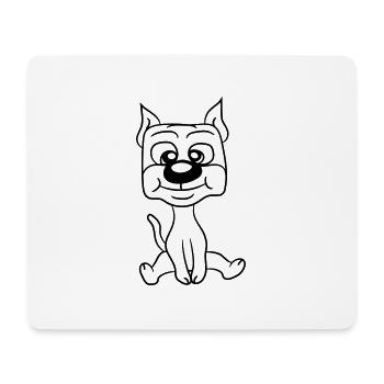 Hund Sitzt Süß Kleiner Glücklicher Welpe Haustier - Mousepad (Querformat) - Weiß - Vorne