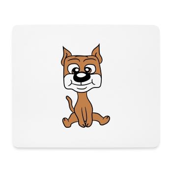 chien assis mignon petit chiot heureux animal de compagnie - Tapis de souris (format paysage) - blanc - Devant