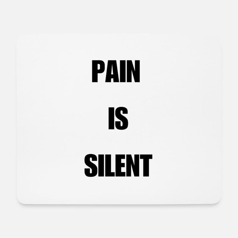 PAIN IS SILENT Impact - Mousepad (Querformat) - Weiß