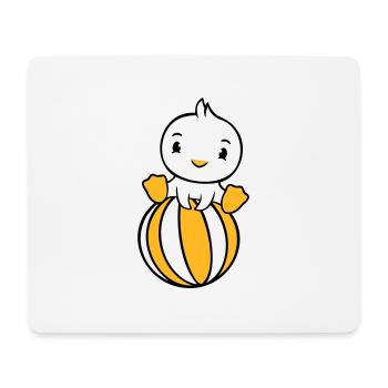Ente sitzt auf Ball Zirkus Urlaub Strandball Spaß - Mousepad (Querformat) - Weiß - Vorne