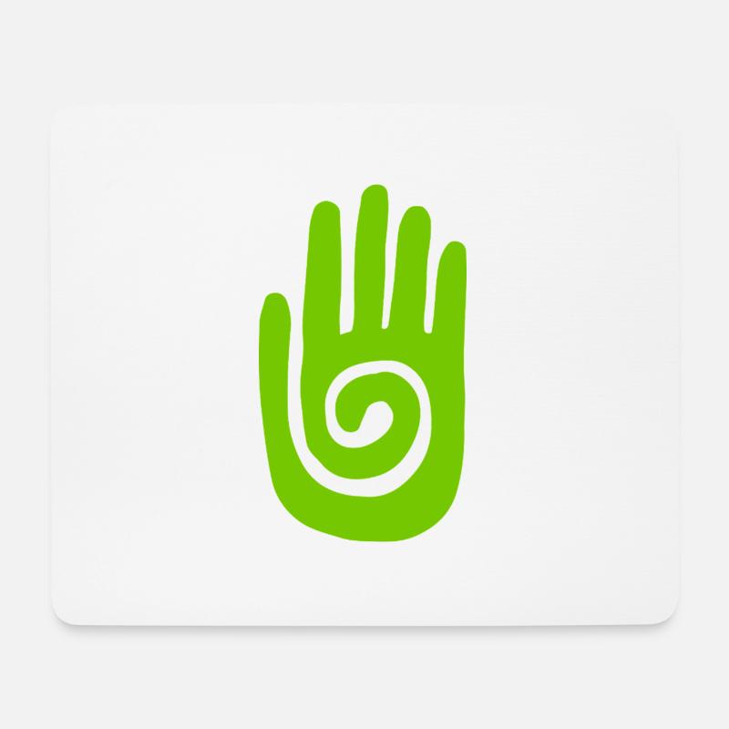 Shaman - Healing Hand & Protection Symbol - Green - Mouse Pad (horizontal) - white