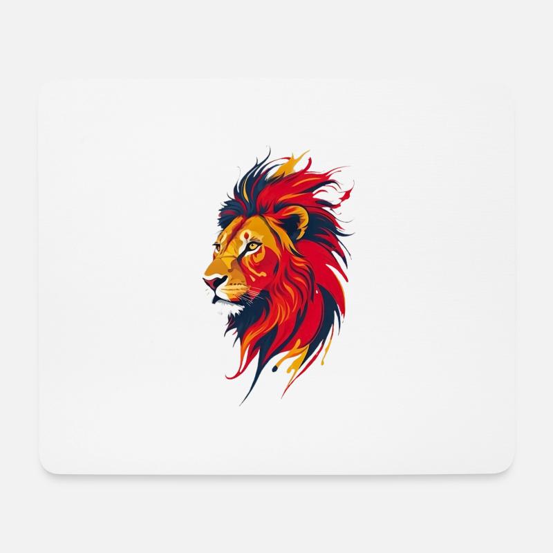 Löwenkopf - Mousepad (Querformat) - Weiß