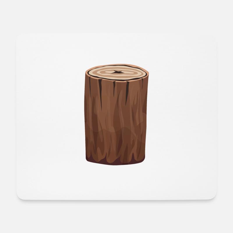 Holzklotz braun hochkant - Mousepad (Querformat) - Weiß