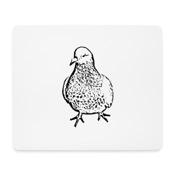 Observation des oiseaux noirs - Tapis de souris (format paysage) - blanc - Devant