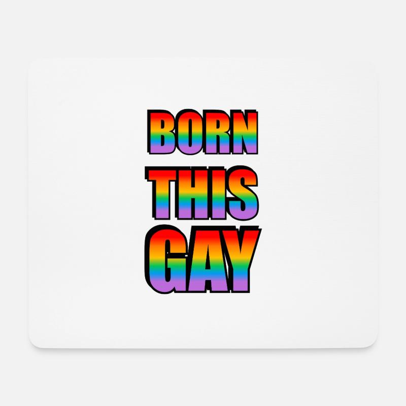 Geboren dieser schwule Regenbogentext LGBT Pride - Mousepad (Querformat) - Weiß