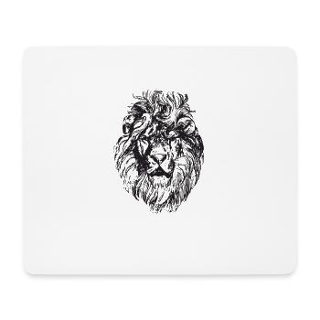 Tête de lion tête de lion - Tapis de souris (format paysage) - blanc - Devant