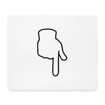 Emoji zeigen unten Skizze schwarz - Mousepad (Querformat) - Weiß - Vorne