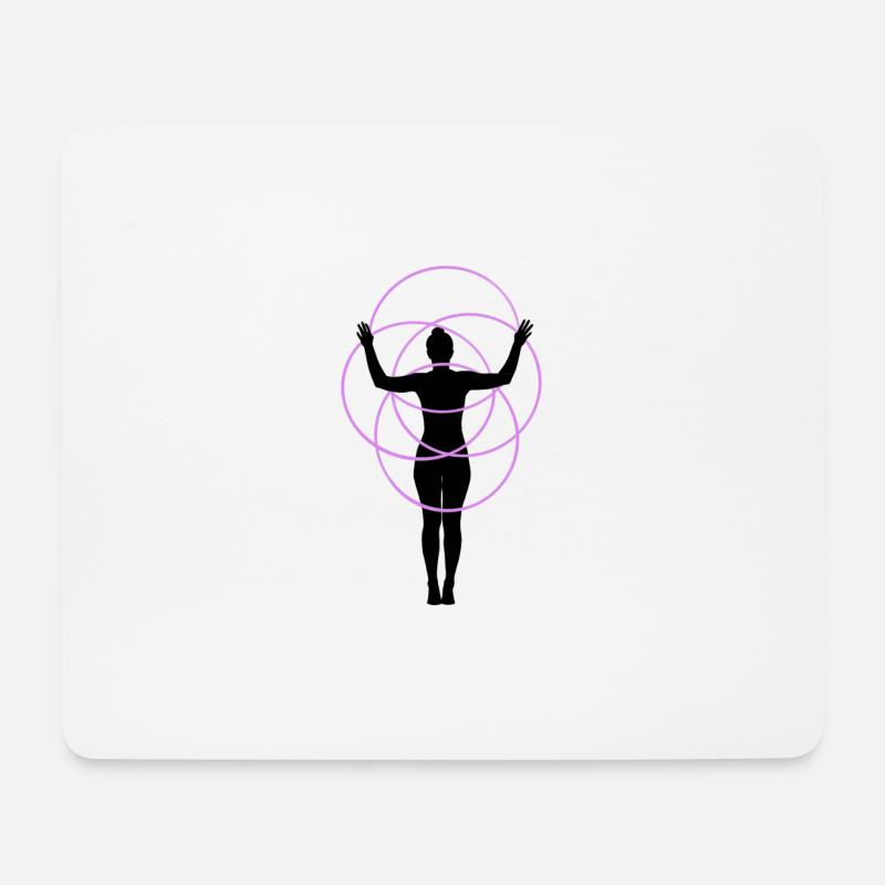 Hulahoop Silhouette - Mousepad (Querformat) - Weiß