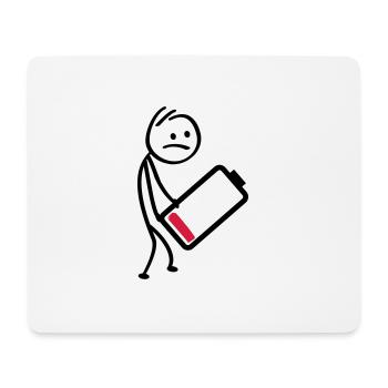 Battery charger. Rechargeable battery, low level - Mouse Pad (horizontal) - white - Front