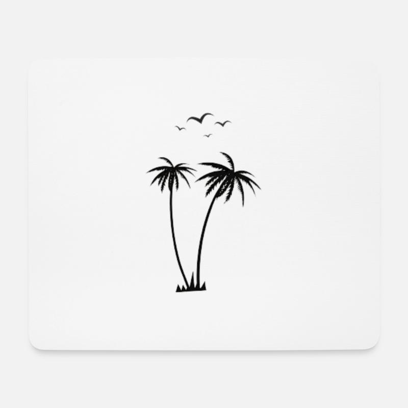 Palm trees and birds - Mouse Pad (horizontal) - white