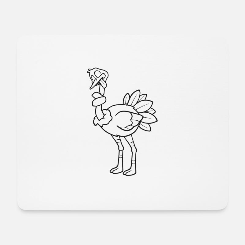 Crazy ostrich with knots in its throat - Mouse Pad (horizontal) - white