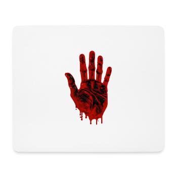 Empreinte de main sanglante d’Halloween - Tapis de souris (format paysage) - blanc - Devant