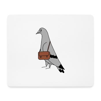 Pigeon with Bag – Illustration minimaliste urbaine - Tapis de souris (format paysage) - blanc - Devant