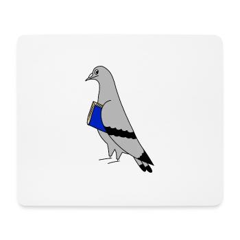 Pigeon with Book – Minimal Urban Illustration - Mouse Pad (horizontal) - white - Front