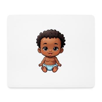 Bébé de dessin animé mignon et heureux - Tapis de souris (format paysage) - blanc - Devant
