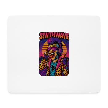 synthwave - Mousepad (Querformat) - Weiß - Vorne