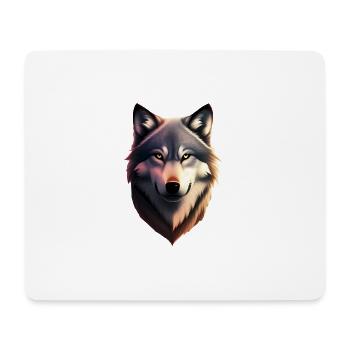 Wolf - Mousepad (Querformat) - Weiß - Vorne