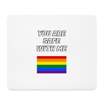 Du bist sicher bei mir LGBT Pride Flagge - Mousepad (Querformat) - Weiß - Vorne