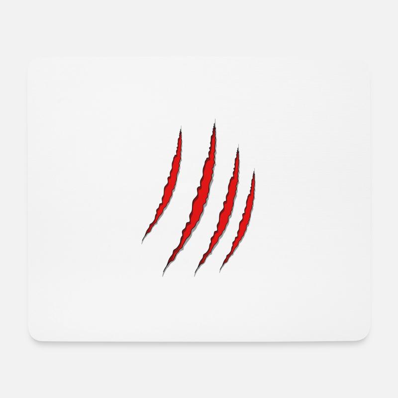 Wolfskralle, Tierkrallenspur - Mousepad (Querformat) - Weiß