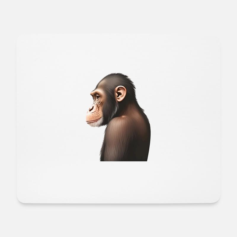 Schimpanse - Mousepad (Querformat) - Weiß