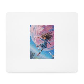 A girl falling into earth - Mousepad (Querformat) - Weiß - Vorne