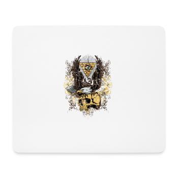 adler skull 13 illuminati - Mousepad (Querformat) - Weiß - Vorne