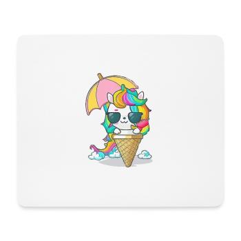 Unicorn with ice cream - The perfect combination - Mouse Pad (horizontal) - white - Front