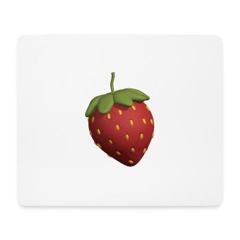 3d strawberry - Mouse Pad (horizontal) - white - Front