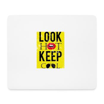 Pop Art / Comic: Look Hot, Keep Cool - Lippen - Mousepad (Querformat) - Weiß - Vorne