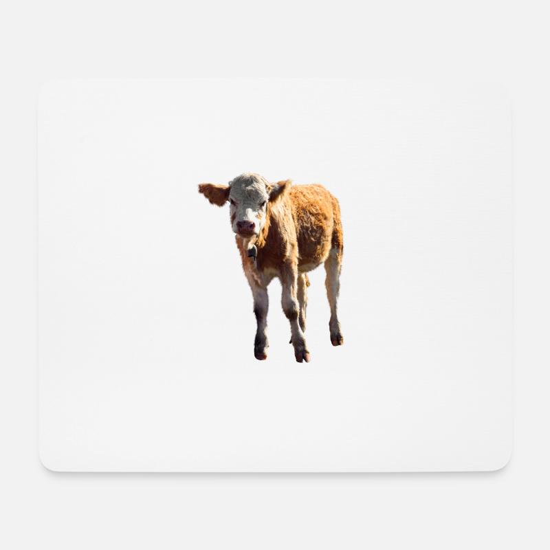 cow kuh calf kalb beef - Mousepad (Querformat) - Weiß