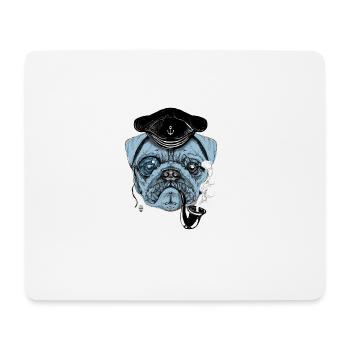 Pug Sailor - Tapis de souris (format paysage) - blanc - Devant