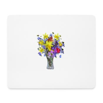 flowers lilies tulips orchids sunflower dahlia ger - Mousepad (Querformat) - Weiß - Vorne