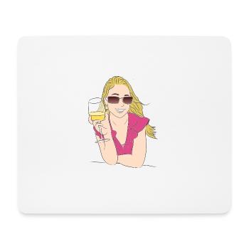 Wine Wine Bottle Glass Bottle Barrels Glasses63 - Mouse Pad (horizontal) - white - Front