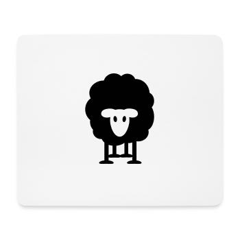 dickes schwarzes Schaf Schäfer Wolle Heidschnucken - Mousepad (Querformat) - Weiß - Vorne