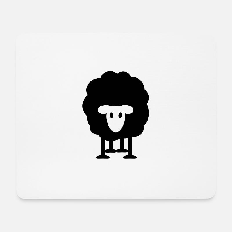 dickes schwarzes Schaf Schäfer Wolle Heidschnucken - Mousepad (Querformat) - Weiß