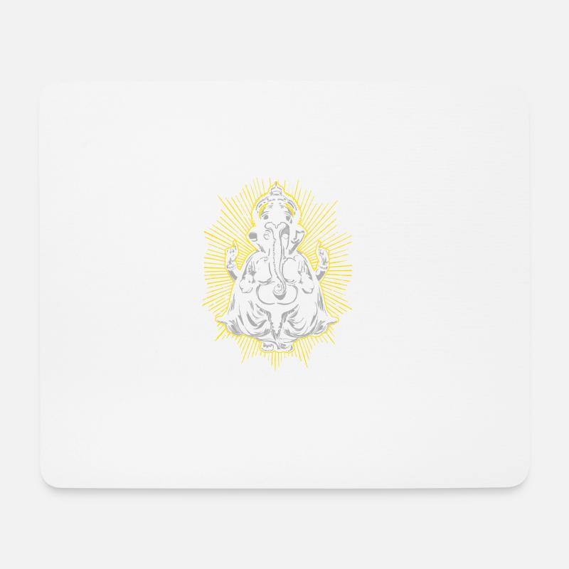 Spirituell Religion Ganesha Elefant - Mousepad (Querformat) - Weiß