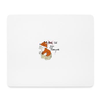 Fox et devoirs - Tapis de souris (format paysage) - blanc - Devant