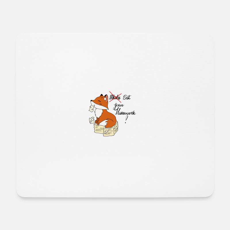 Fox und Hausaufgaben - Mousepad (Querformat) - Weiß