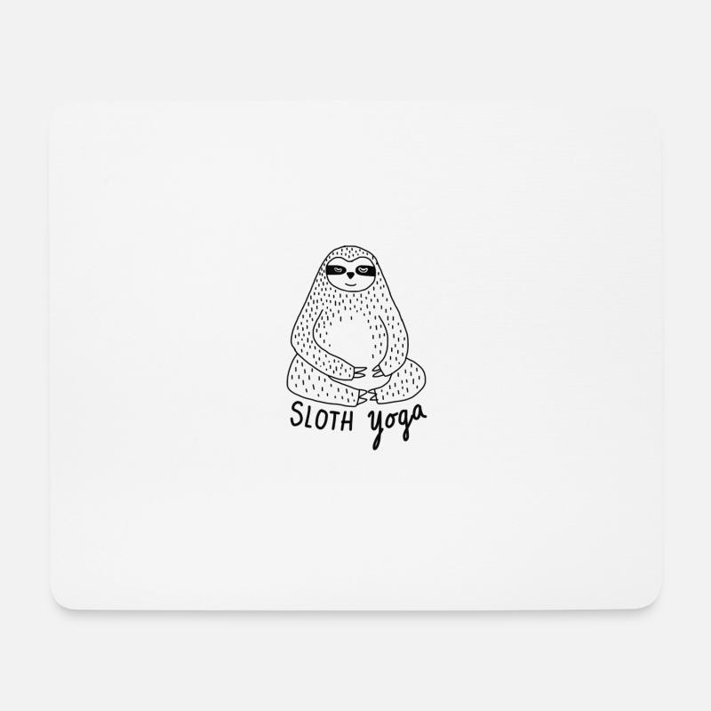 Sloth Yoga - Mousepad (Querformat) - Weiß