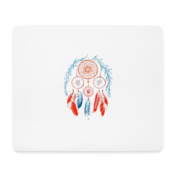 Dreamcatcher traditional on orange and blue - Mouse Pad (horizontal) - white - Front