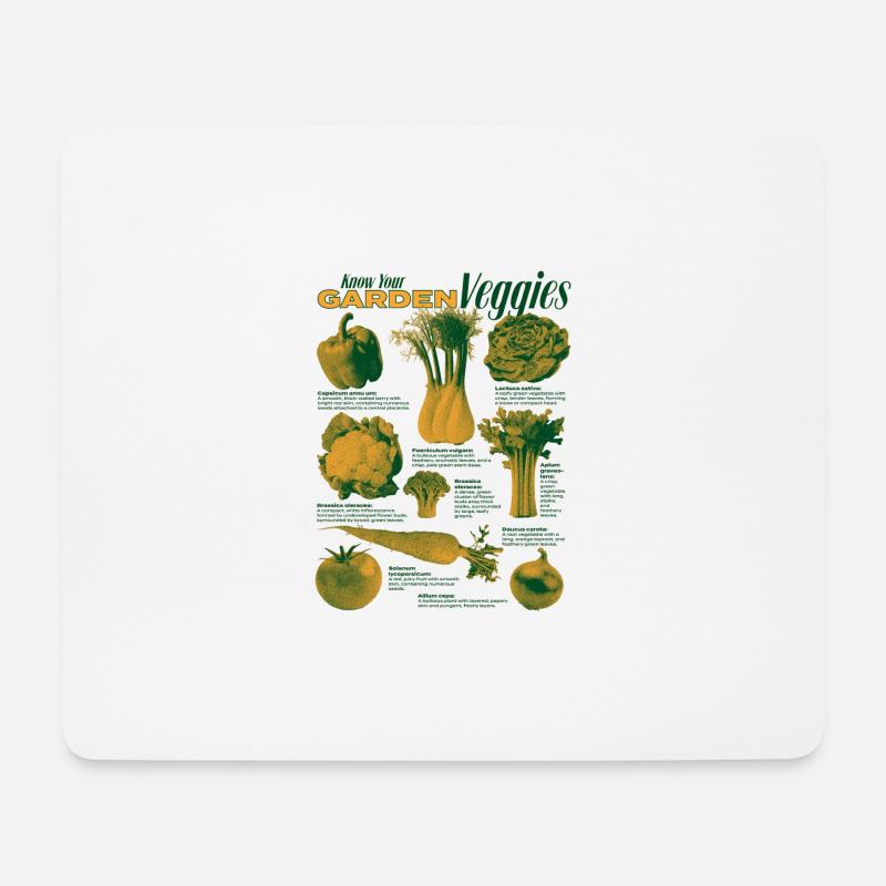 Collezione Verdure da giardino Vegetable Design - Tappetino per mouse (orizzontale) - bianco