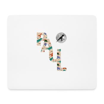 PAUL - Beautiful boy name with dinosaur - Mouse Pad (horizontal) - white - Front
