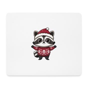 Raccoon Christmas Comic - Mouse Pad (horizontal) - white - Front